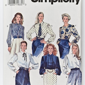Simplicity Sewing Pattern 8672, Vintage Pattern, Misses&#39; Blouse, Size 6-10, UNCUT (factory folded), Year 1993