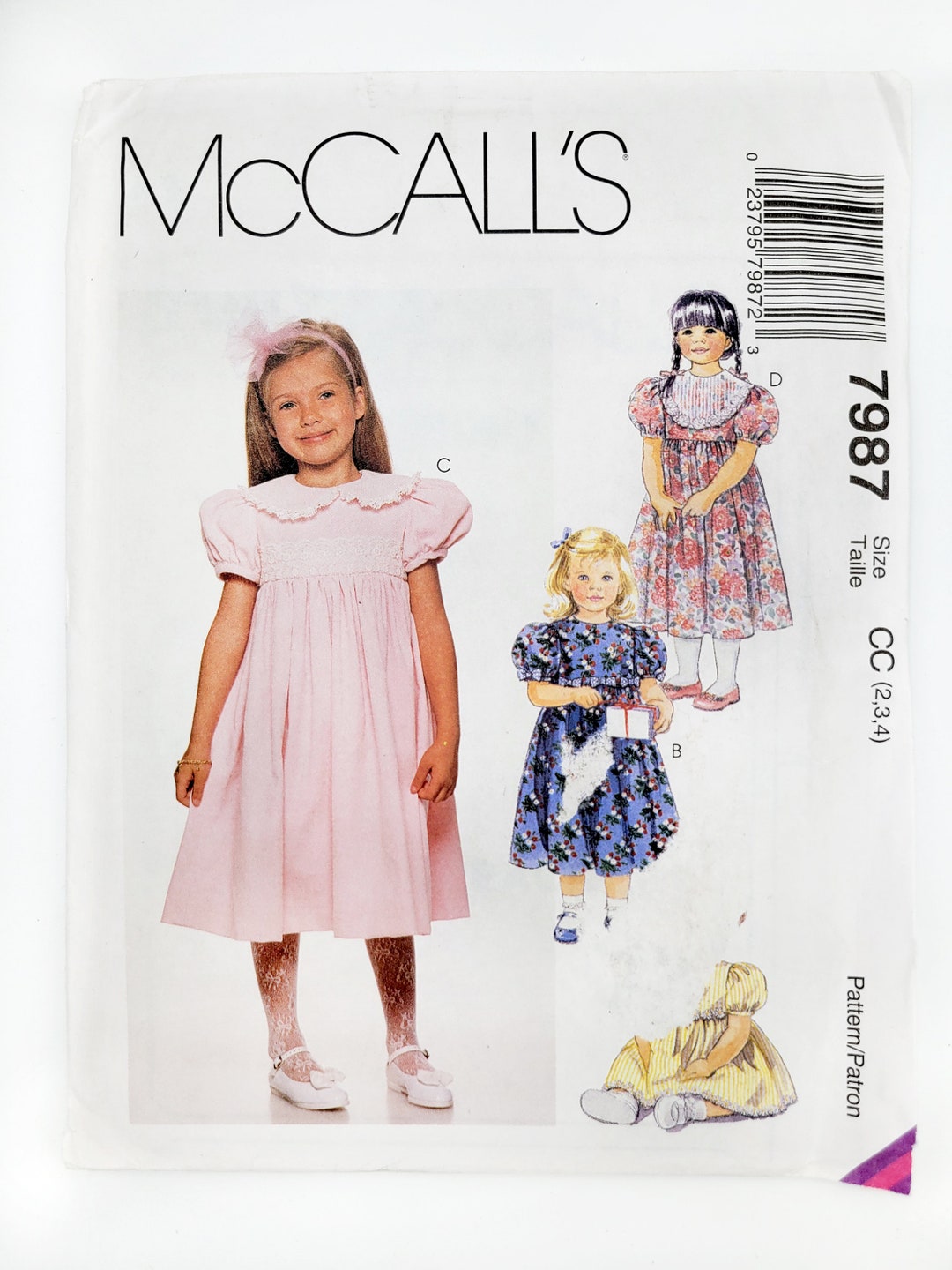 Mccall's Sewing Pattern 7987, Toddlers' Dress, Size 2-3-4, UNCUT ...