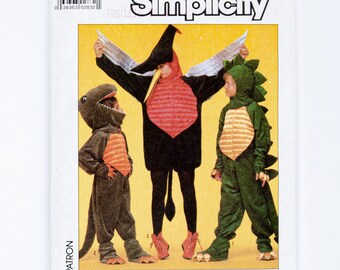 Simplicity 8332 Dinosaur T Rex Pterodactyl Stegosaurus Costume Pattern Size 10-12