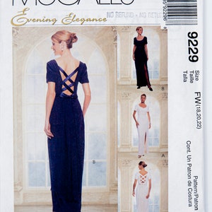 McCall&#39;s Sewing Pattern 9229, Wedding/ Evening Dress, Vintage Pattern, Size 18-20-22, UNCUT (factory folded), Year 1998
