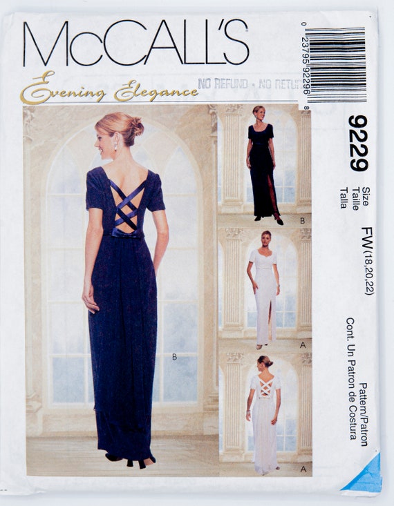 McCall s Naaipatroon 9229 Trouw en Avondjurk Vintage Patroon Maat 18 20 22 UNCUT fabrieksgevouwen Bouwjaar 1998 Etsy Nederland