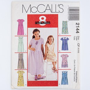 McCall&#39;s Sewing Pattern 2144, Children&#39;s / Girls&#39; Dress in two lengths, Easy to Sew, Size 4-5-6, UNCUT (factory folded), Year 1999