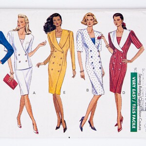 Butterick Sewing Pattern 4088, Misses&#39; Dress, Top, Skirt, Vintage Pattern, Easy to Sew, Size 12-14-16, UNCUT (factory folded), Year 1989