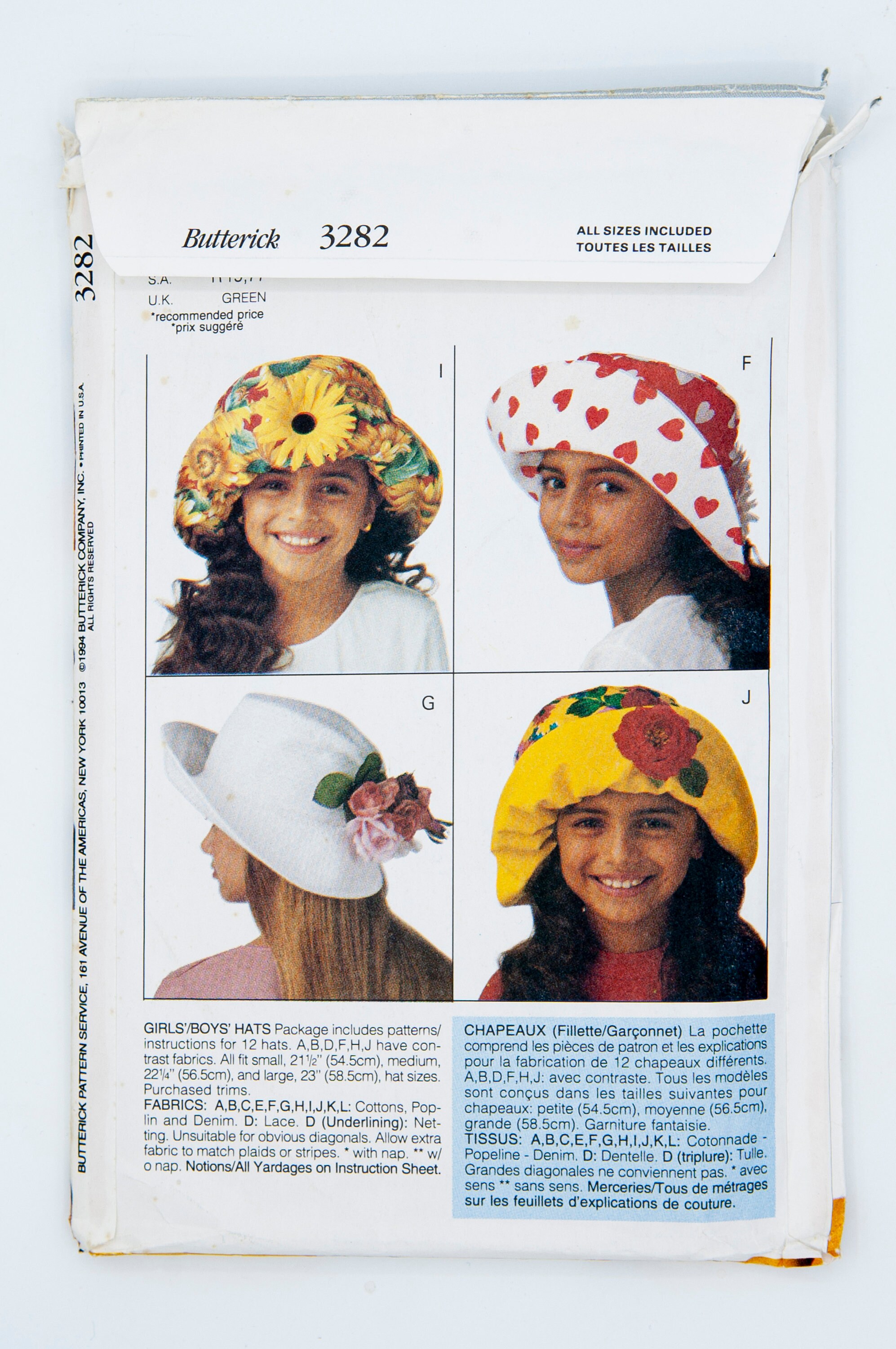 Butterick Sewing Pattern 3282, Vintage Pattern, Girls' / Boys