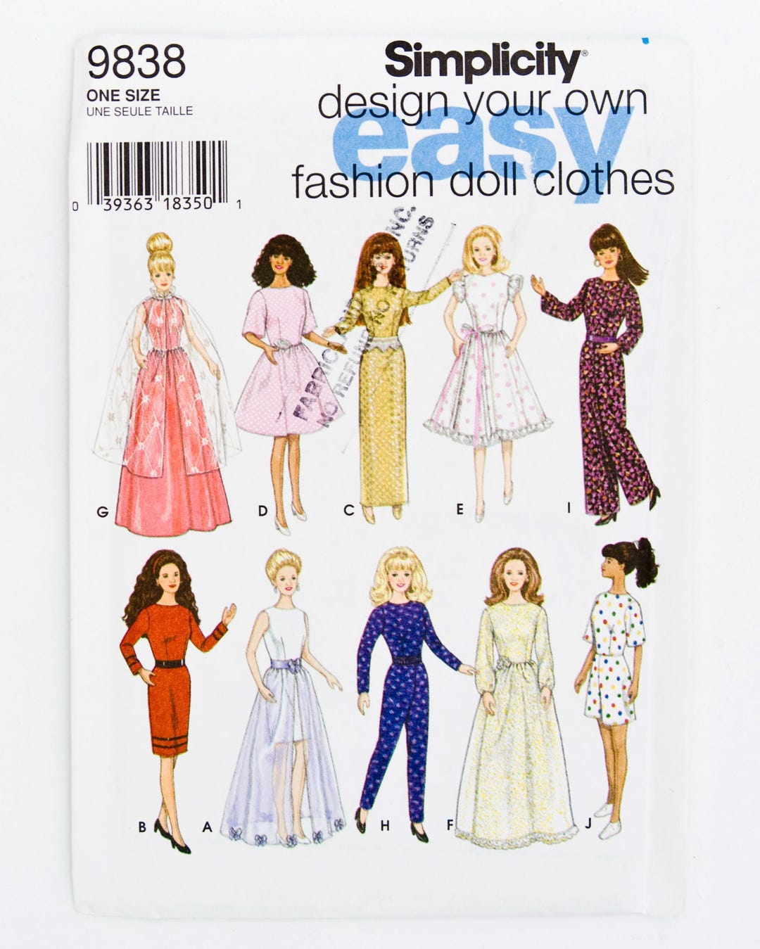 Simplicity Crafts Sewing Pattern 9838, Clothes for 11 1/2