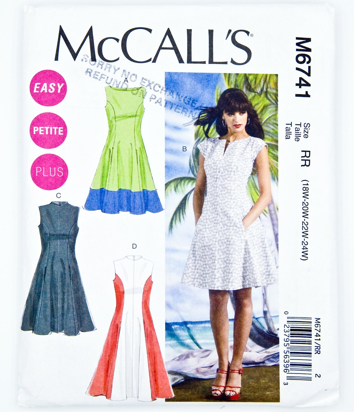 McCall's Sewing Pattern 6741 Dress for Woman Easy to | Etsy