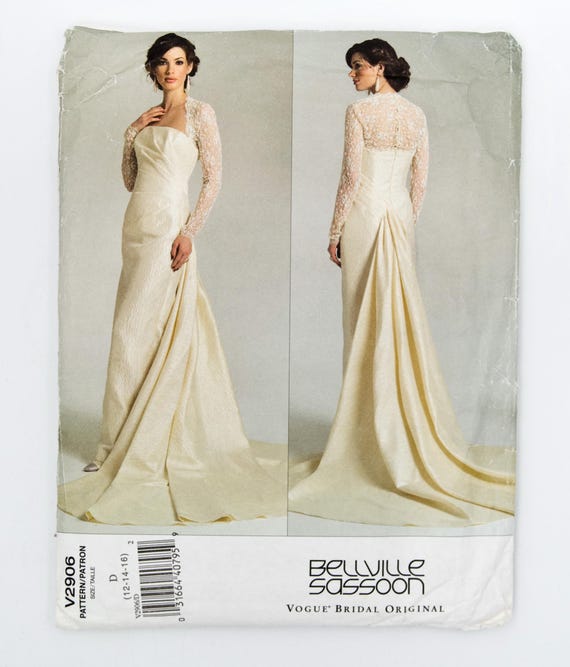 Vogue Sewing Pattern 2906, Misses' Bridal/ Wedding/ Evening Dress, Bellville Sassoon, Size 12-14-16, UNCUT (factory folded), Year 2006 Vogue Sewing Pattern 2906, Misses' Bridal/ Wedding/ Evening Dress, Bellville Sassoon, Size 12-14-16, UNCUT (factory folded), Year 2006