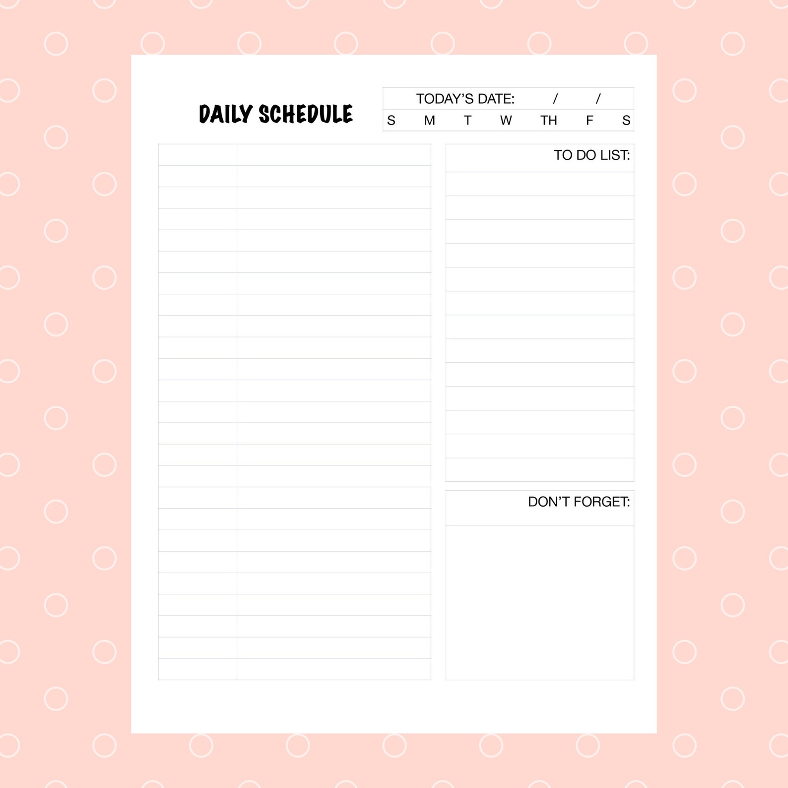 Daily Schedule Notepad | Etsy