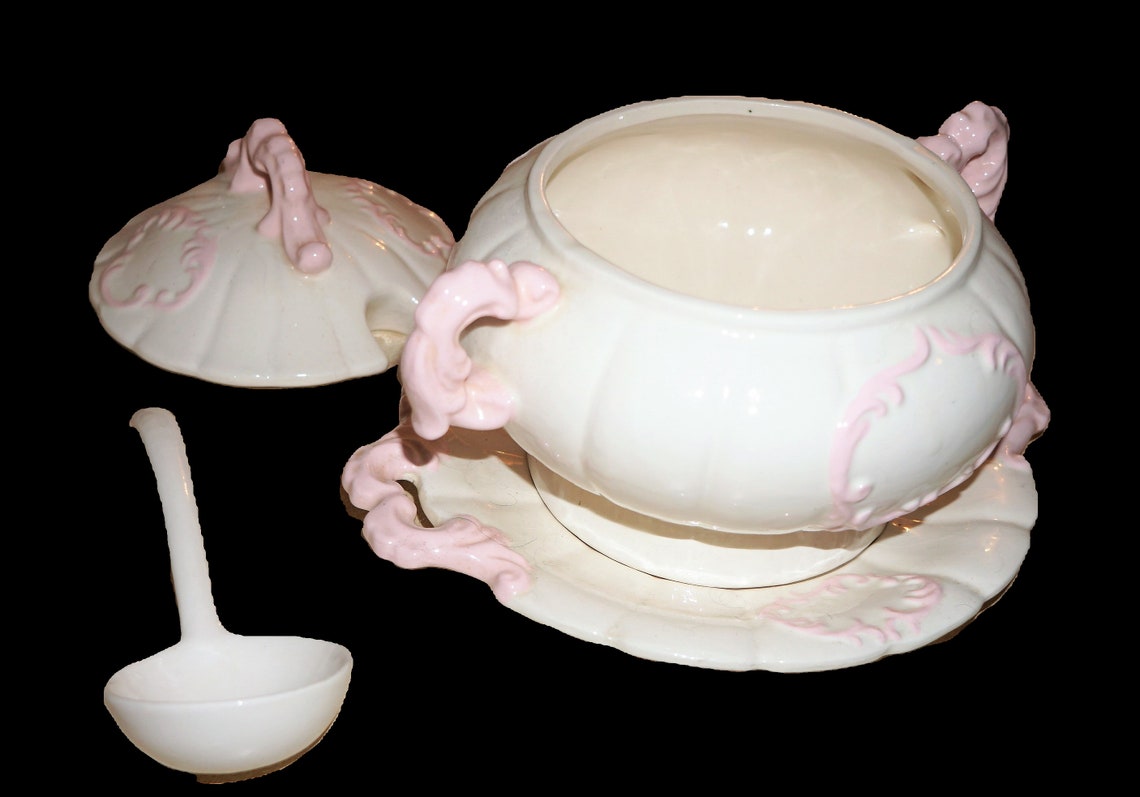 Cute Small Pink Vintage Soup Tureen With Soup Laden. Etsy UK