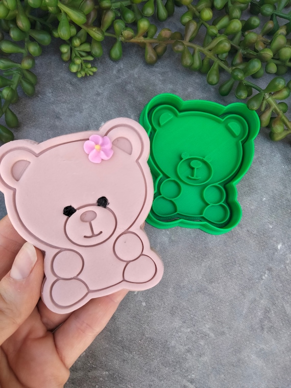 Valentines Teddy Bear Cookie Cutter + Stamp
