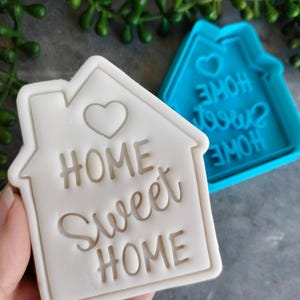 Home Sweet Home Housewarming Gift Cookie Fondant Embosser Stamp and House Cookie Cutter