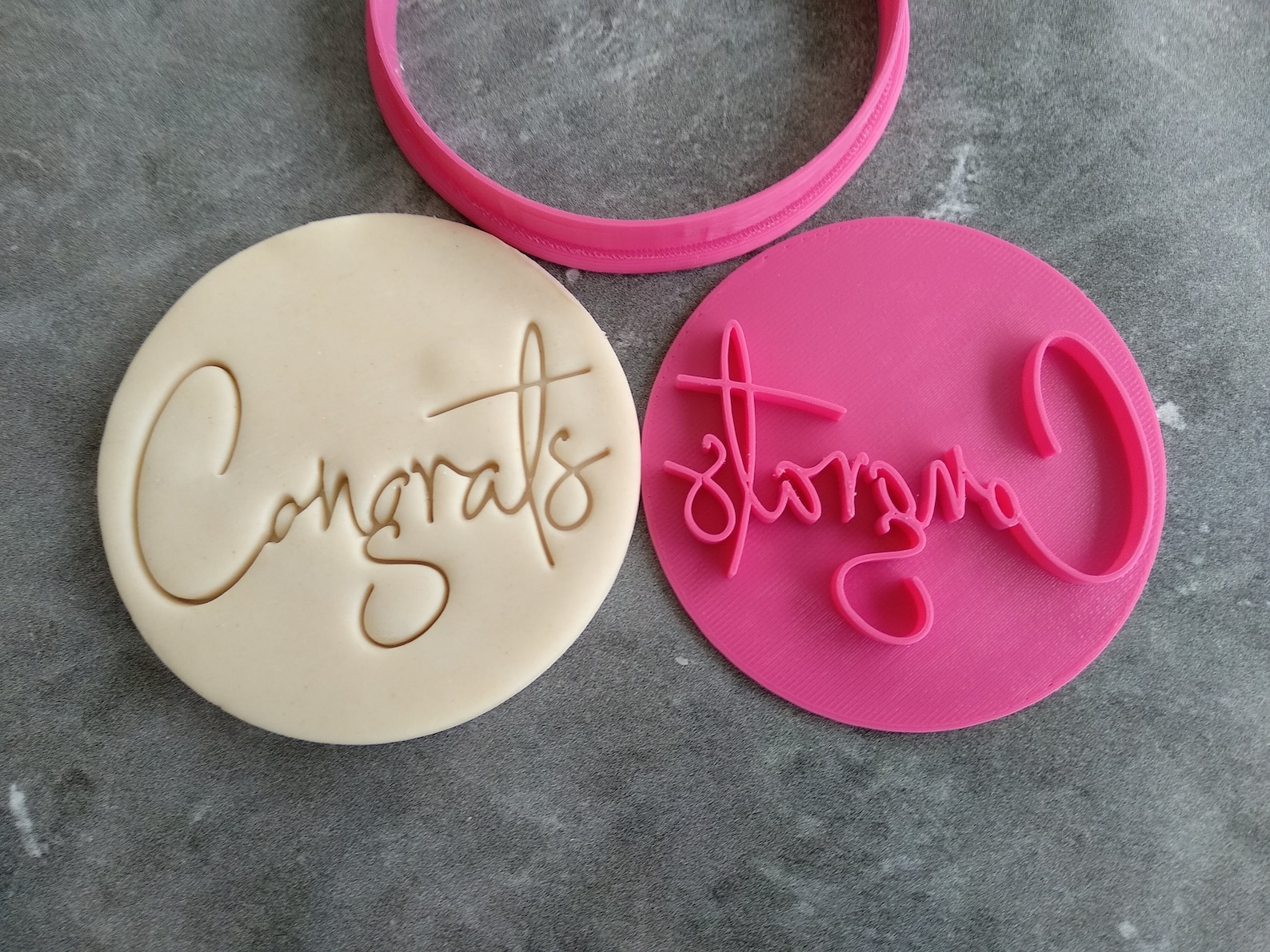 Congratulations Congrats Cookie Fondant Embosser Stamp & Etsy