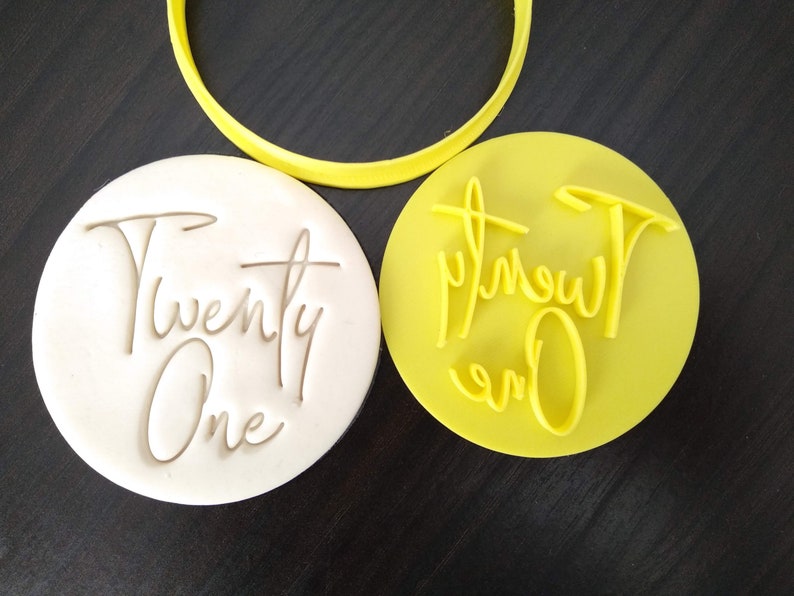 Twenty One / 21st Birthday Cookie Fondant Embosser Stamp and Etsy
