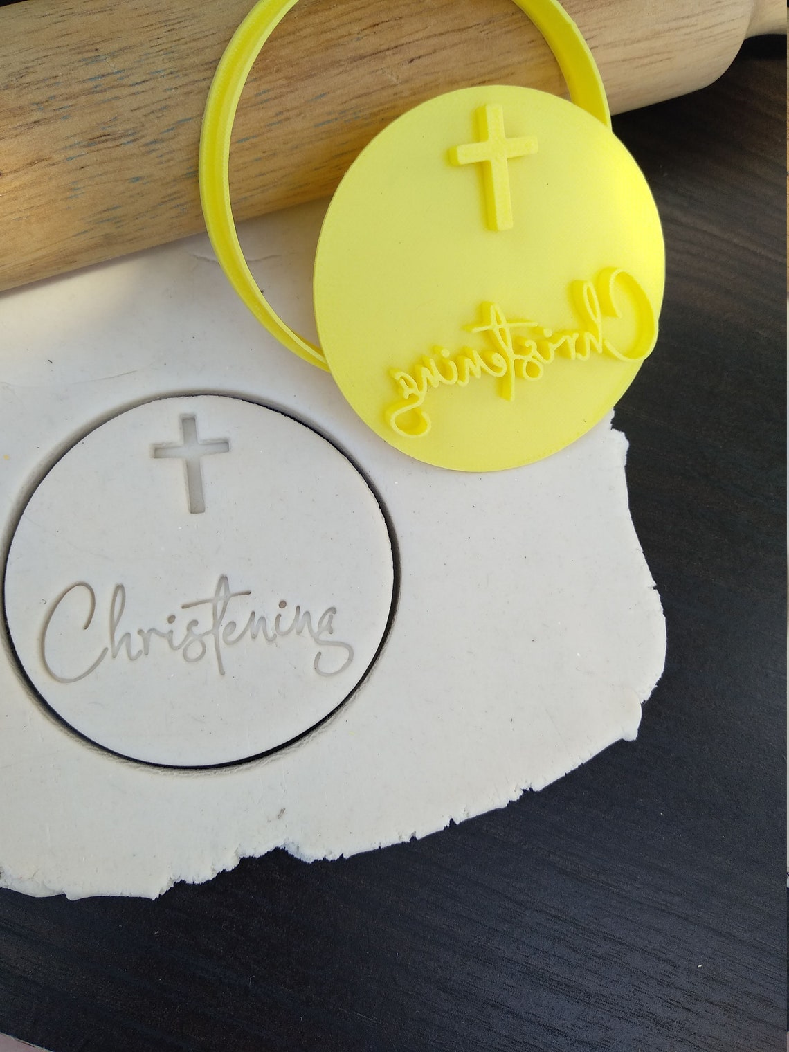 Christening With Cross Cookie Fondant Embosser Stamp and Etsy