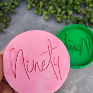 Ninety 90th Birthday Cookie Fondant Stamp & Cookie Cutter