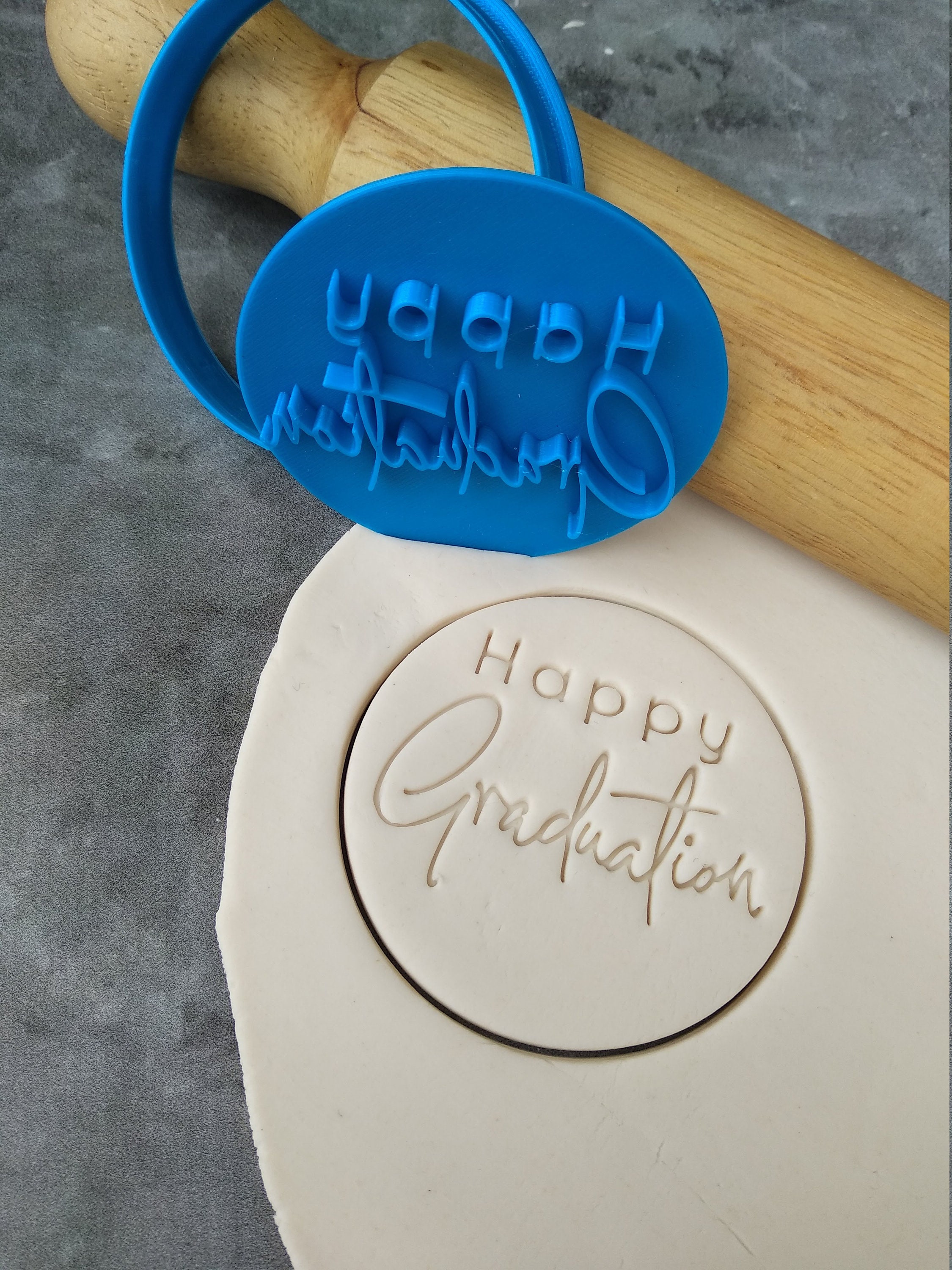 Happy Graduation Cookie Fondant Embosser Imprint Stamp and Etsy Australia