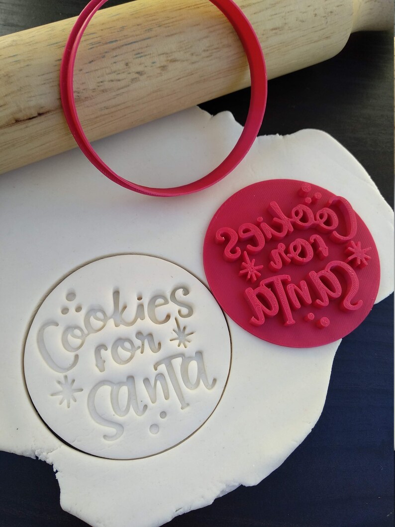 Cookies for Santa Christmas Xmas Cookie Fondant Embosser Stamp Etsy