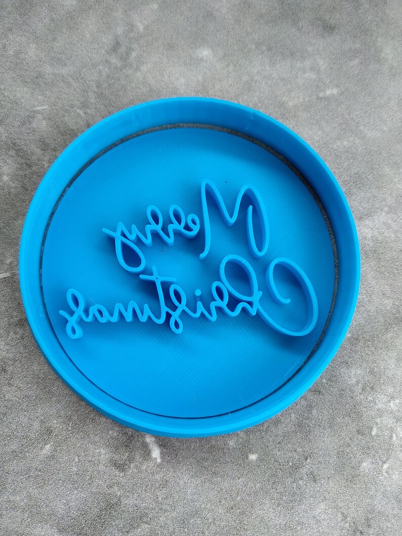 Merry Christmas Style 4 Cookie Fondant Embosser Stamp & Etsy