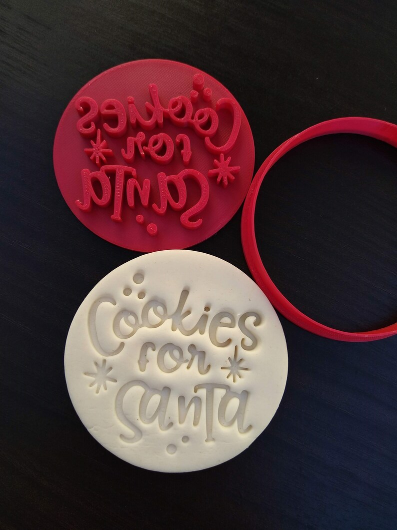 Cookies for Santa Christmas Xmas Cookie Fondant Embosser Stamp Etsy