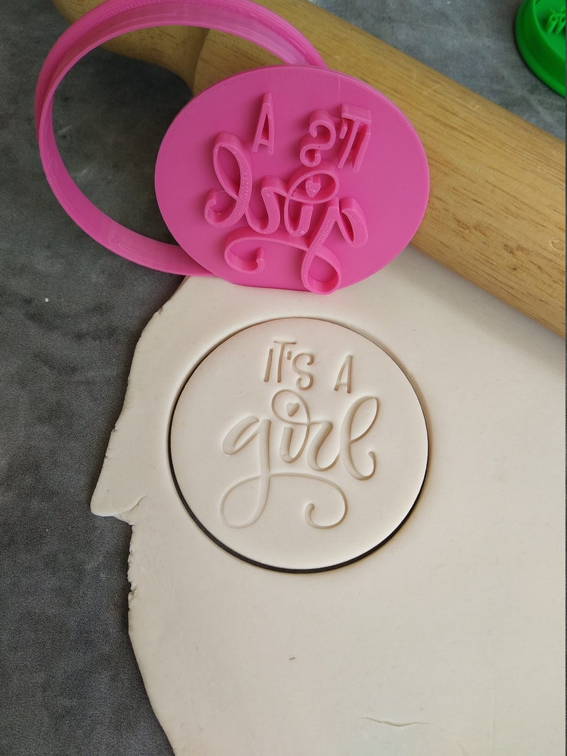 It's a Girl Cookie Fondant Embosser Stamp and Cutter Baby Etsy Australia
