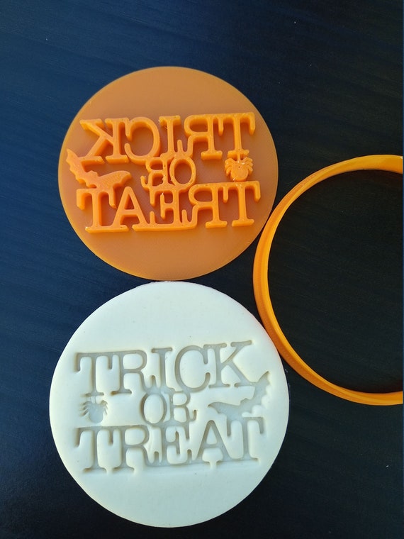 Halloween Trick or Treat Cookie stamp Fondant Stamp Multiple Deisgns. Trick or Treat yoself