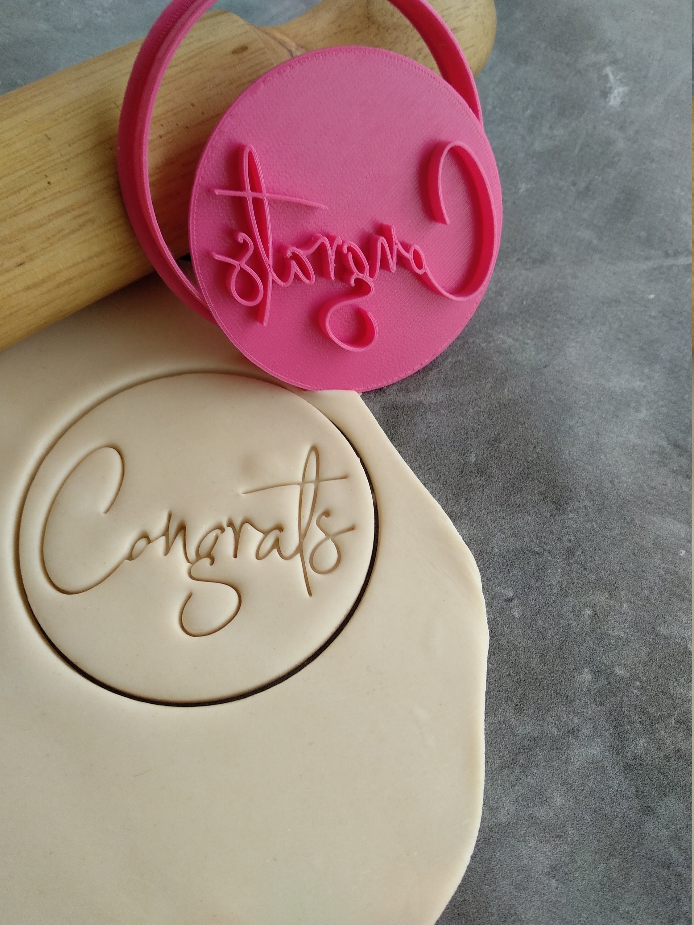 Congratulations Congrats Cookie Fondant Embosser Stamp & Etsy