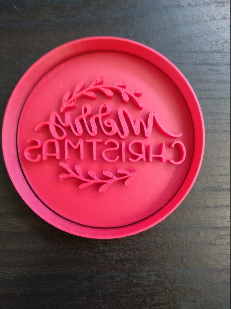 Merry Christmas Style 2 Cookie Fondant Embosser Stamp & Etsy