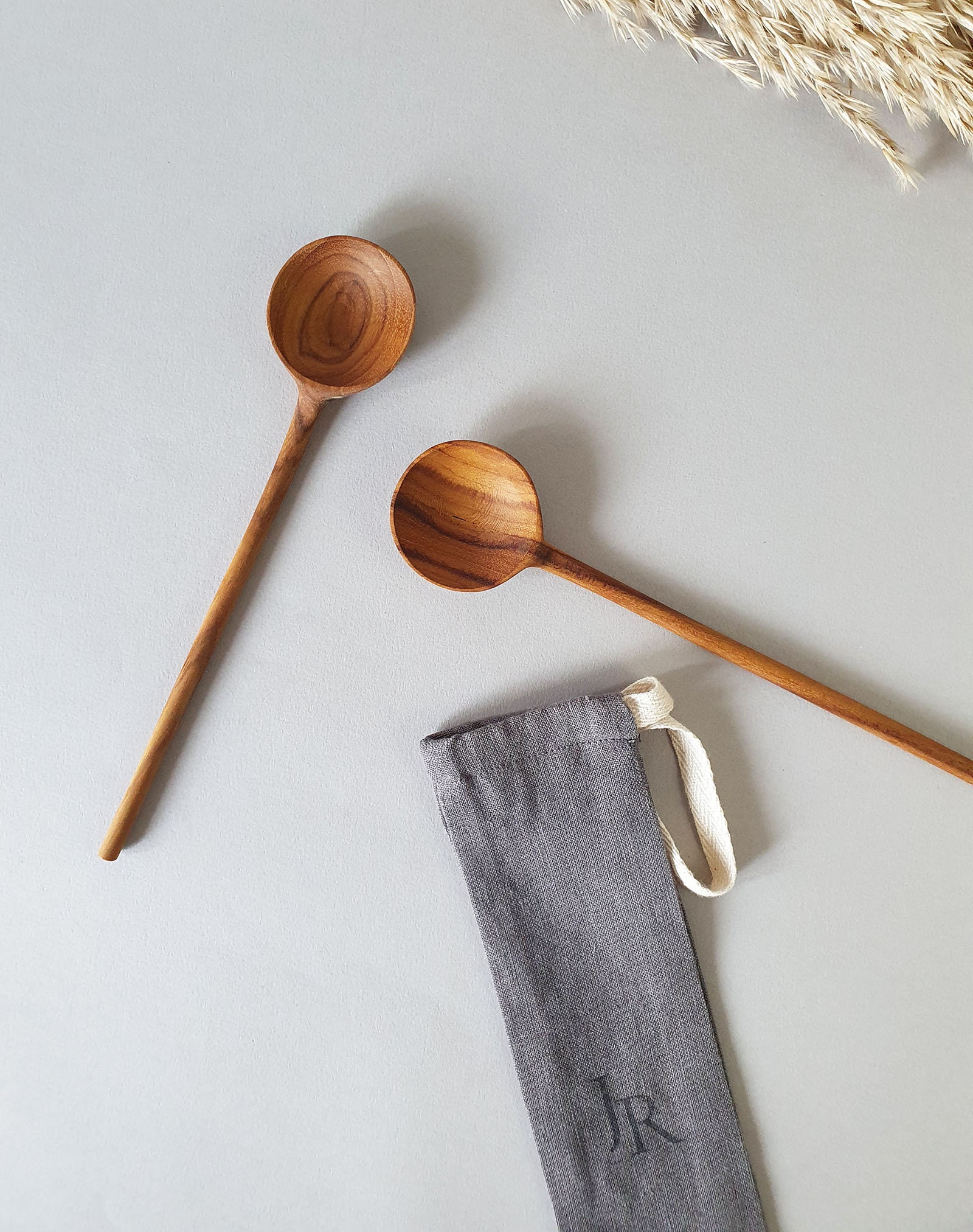 Discover 2 Round Multi-Purpose Teak Wood Handmade Spoons Tablespoon Volume