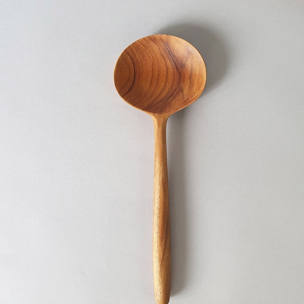 Large Oval Teak Wood Handmade Spoon – Biodegradable - Solid Wood – Eco Kitchenware - Durable - One Tree Planted