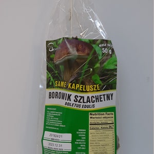 Seweryn Dried Porcini Mushrooms Borowik Szlachetny Whole Caps String 50 gr / 1.76 oz Product of Poland