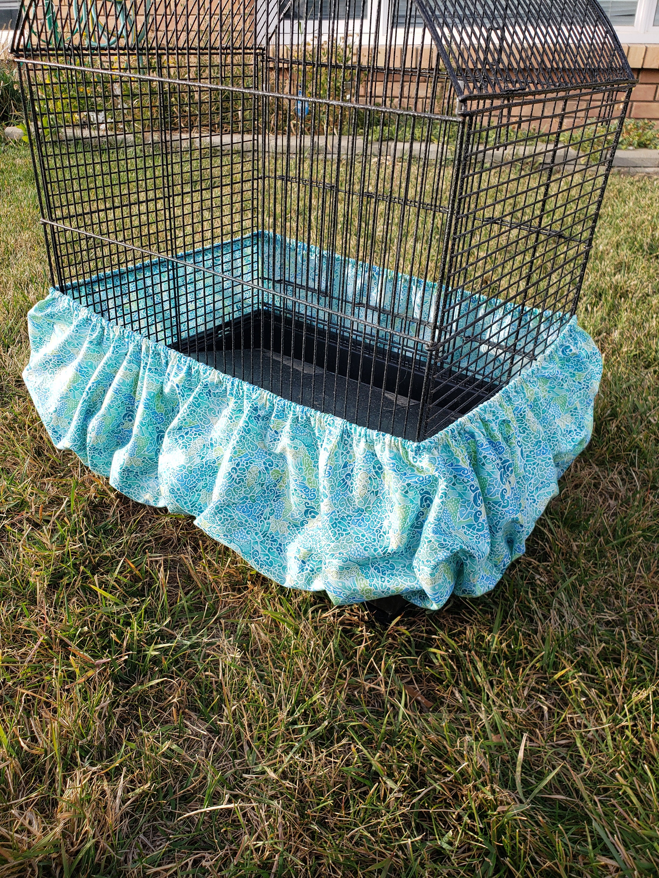 Bird Cage Seed Catcher Guard Tidy Pile Fabric Green Large 180cm Skirt Style  | eBay