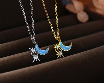 Golden Crescent Man and a Starburst Necklace Golden Crescent Man and a Starburst Necklace