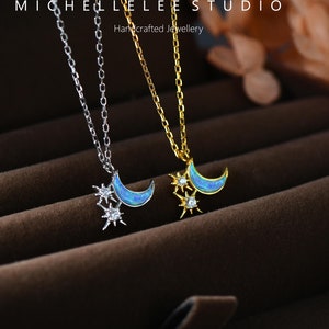 Golden Crescent Man and a Starburst Necklace Golden Crescent Man and a Starburst Necklace