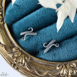 Sterling Silver Octopus Tentacle Stud Earrings, Cthulhu Earring, Squid Earrings, Ocean