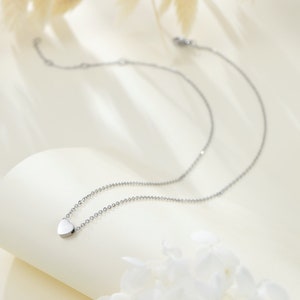 Edelstahl-Herz-Anhänger-Halskette, Goldsilber und Roségold-Herz-Halskette, passende Ohrringe, Geschenk für sie Bild 6