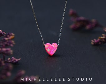 Pink Opal and Crystal Sterling Silver Necklace Pink Opal and Crystal Sterling Silver Necklace