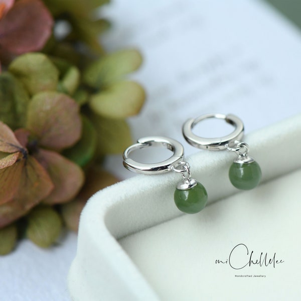 Purple Jade Earrings Etsy