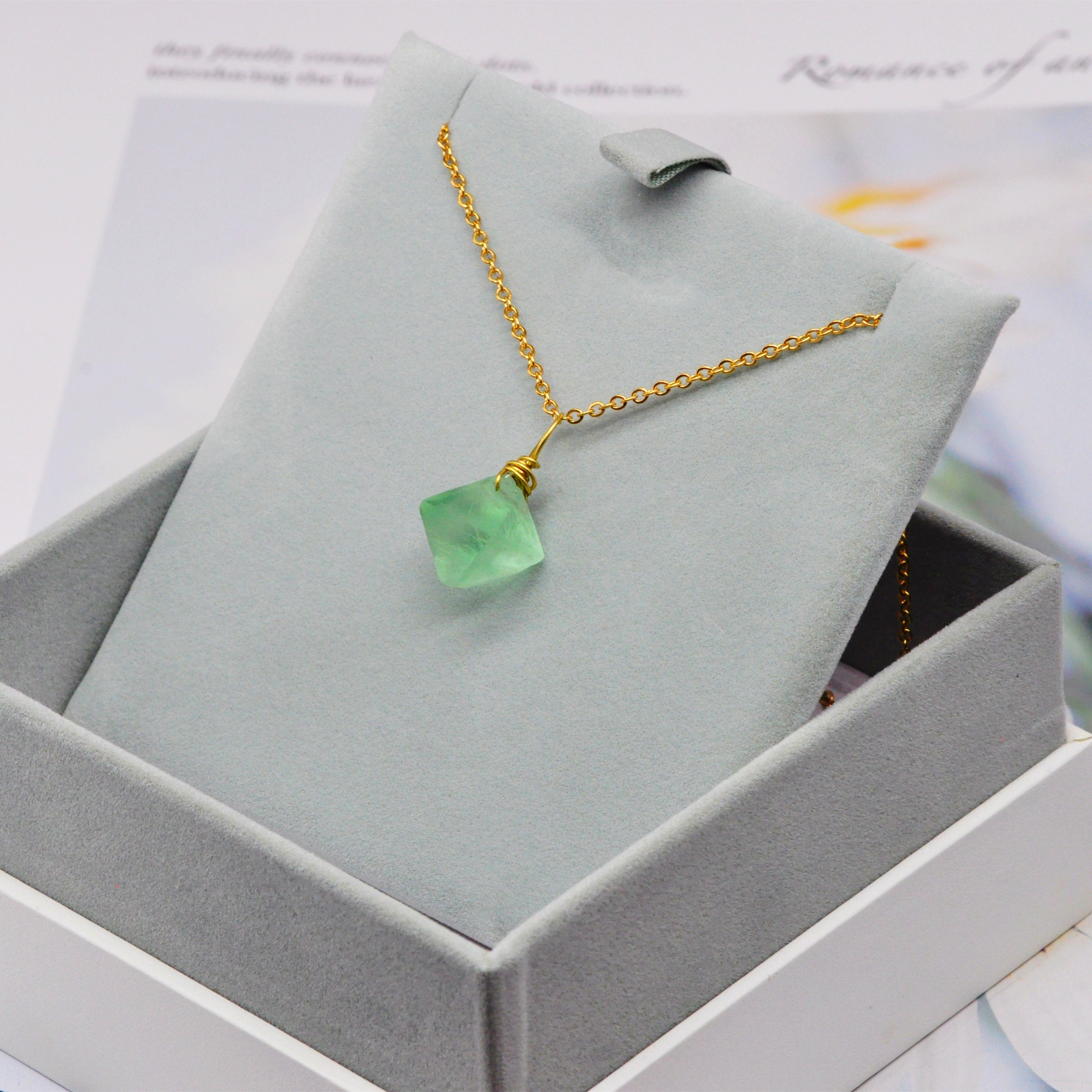 Green Fluorite Bead Mala Necklace With Green Aventurine Phoenix Pendan