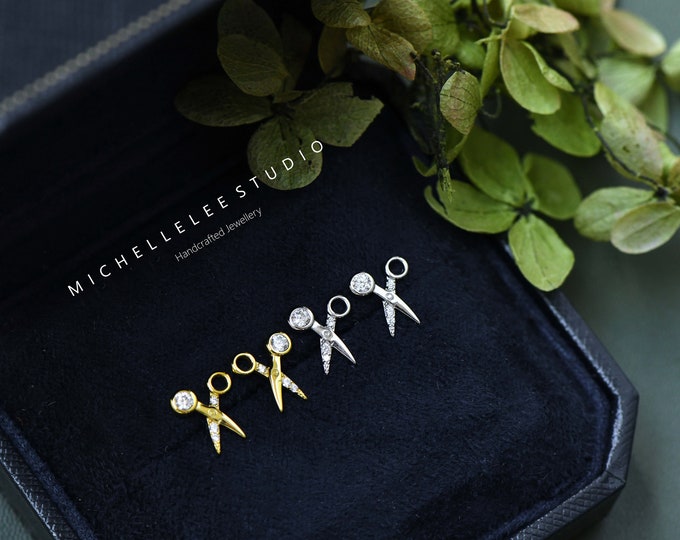 Scissor Earrings, Silver Scissor Studs, Tiny Scissor Studs, Hair