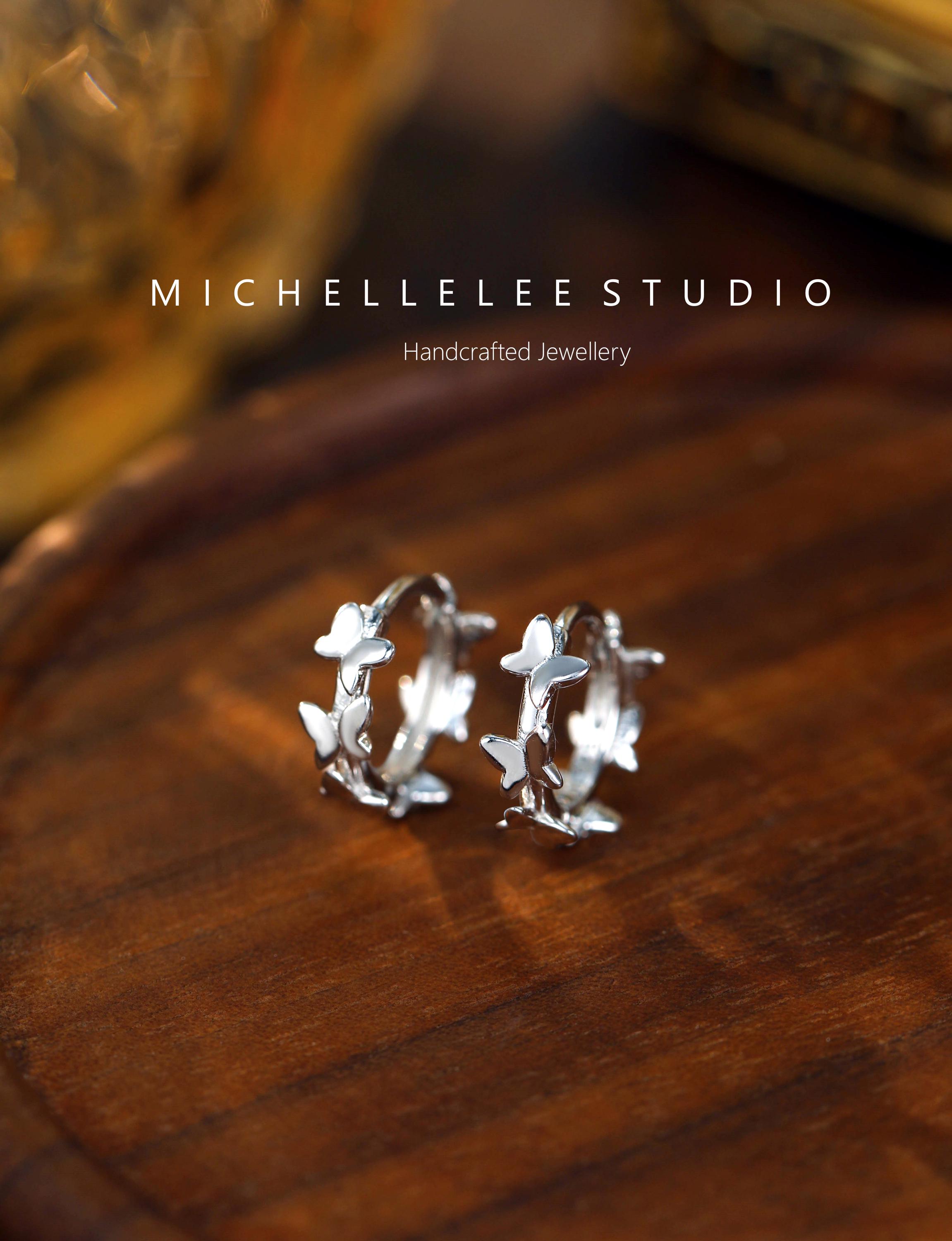 Dainty Butterfly Huggie Hoop Earrings, 3D Butterfly Hoop Earrings, Gift for Her