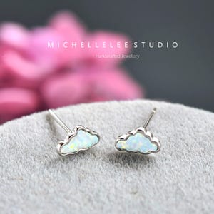 Opal Cloud 925 Sterling Silver Stud Earrings