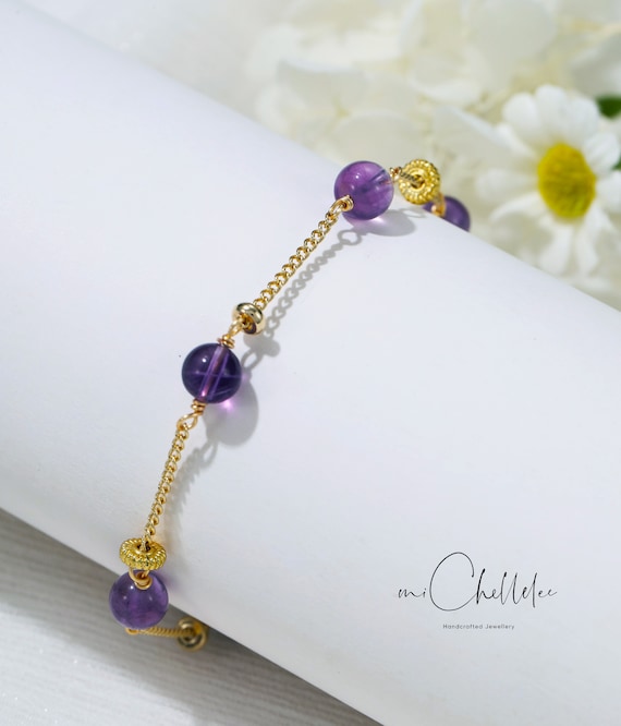 ウルグアイ産アメジストのブレスレット 高品質！！帝王！！アメジスト
