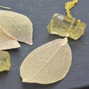 Leaf Skeleton Pendant Necklace, 18ct Gold Plated or Silver Plated, Nature Inspired Jewellery image 7