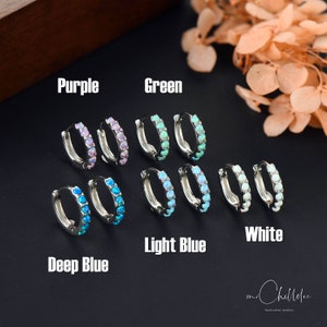 Chic Blue Fire Opal Circle Hoop Earrings
