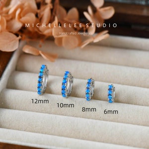 Chic Blue Fire Opal Circle Hoop Earrings main image 1