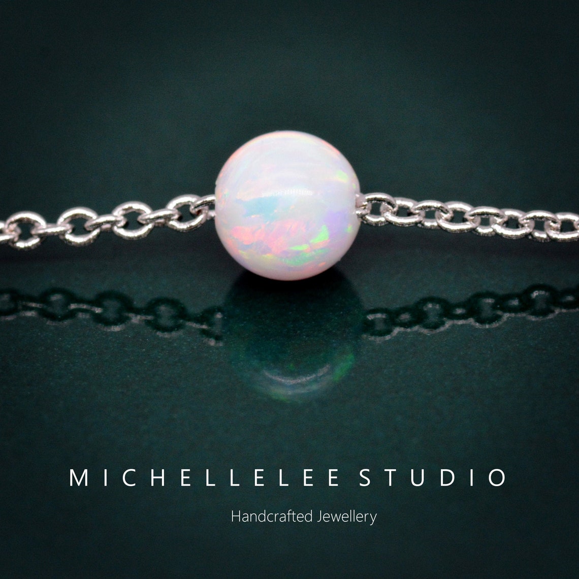 Tiny White Opal Bead necklaceDelicate and Minimalist Sterling Etsy