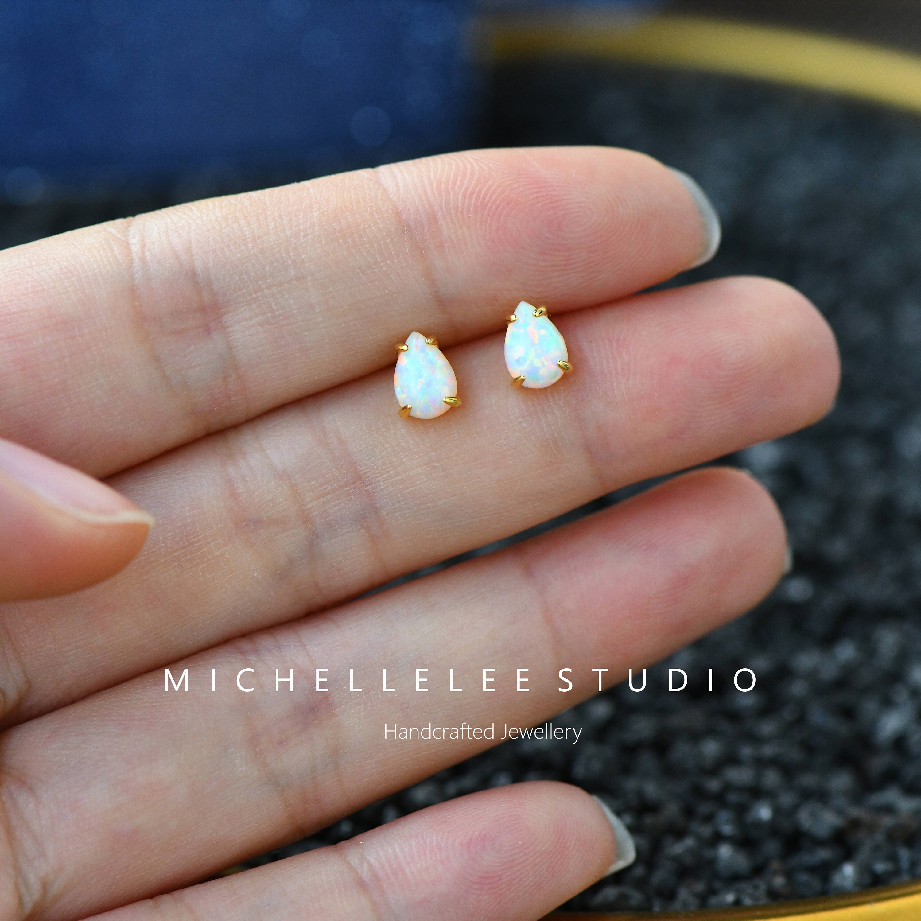 Buy Sterling Silver Opal Droplet Stud Earrings Gold Plated Online in India Etsy #11 Buy Sterling Silver Opal Droplet Stud Earrings Gold Plated Online in India Etsy