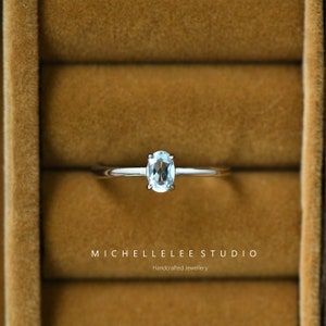 Sterling Silver Natural Aquamarine Adjustable Ring, Aquamarine Gemstone Ring, Adjustable Sterling Silver Ring, March Birthstone
