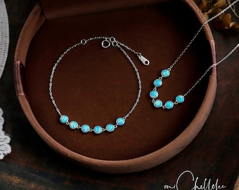 Multi Colour Opal Bead 925 Sterling Silver Bracelet, Birthstone