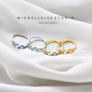 Opal Blatt Ring Sterling Silber, Brautring mit Opal Weißer Opal, Stapel Ring, Stapelring